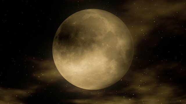 Moon 1 - Stylized Night Video Background Loop