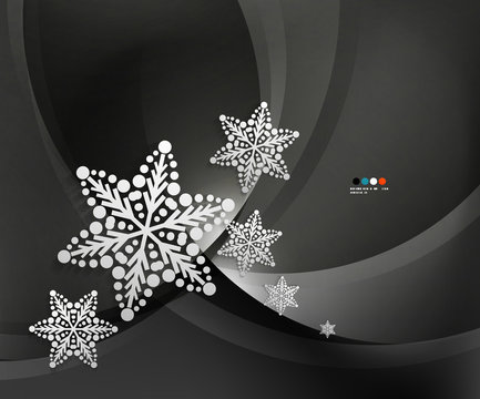 Abstract Christmas wave snowflake background