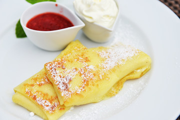 pancakes on dish