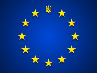 Ukraine Trident at EU flag