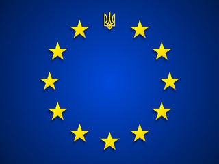Ukraine Trident at EU flag