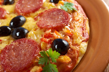 homemade pizza  Pepperoni.