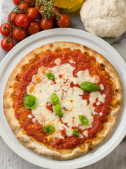 margherita pizza with buffalo mozzarella