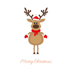Christmas deer on a white background