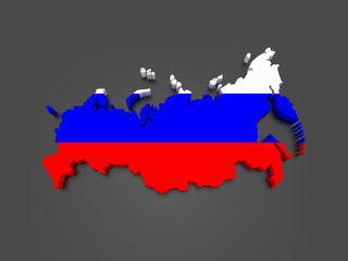 Fototapeta premium Three-dimensional map of Russia