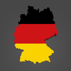 Obraz premium Three-dimensional map of Germany.