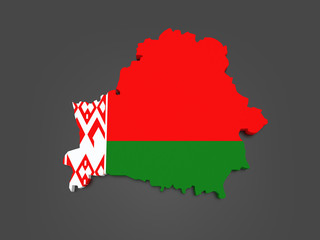 Three-dimensional map of Belarus