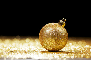 Golden christmas ball