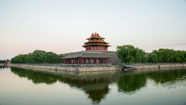 Twilight at turret of Forbidden City,Beijing,China