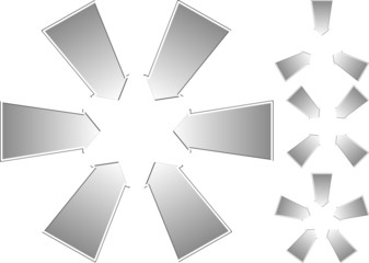 set of isolated arrows pointing to the center