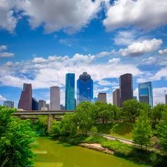 Stoff pro Meter Houston Texas Skyline with modern skyscapers © lunamarina