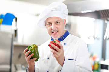 Chef working in his kitchen