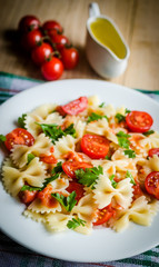Farfalle pasta with cherry tomatoes