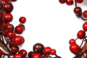 Christmas wreath  from red berries isolated on white background