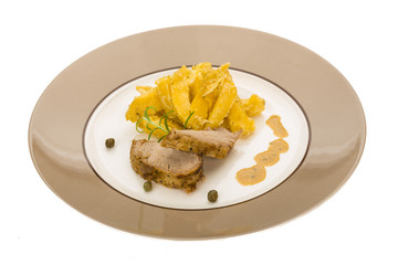 Grilled pork with potato