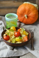 pasta with tomato and pumpkin