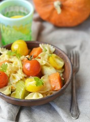 pasta with tomato and pumpkin