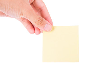 Fototapeta premium Hand Holding Post It