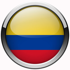 colombia flag gel metal button on white