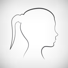 Kopf Frau Seite Silhouette Kontur
