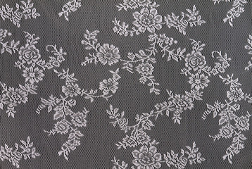 White lace over black background.