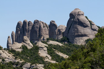 Fototapeta na wymiar View of Montserrat mountains (Spain)