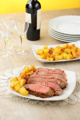 Roast beef con patate