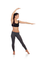 Woman doing yoga exercises