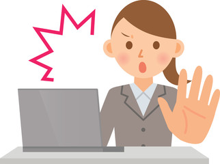 ビジネスウーマン　PC