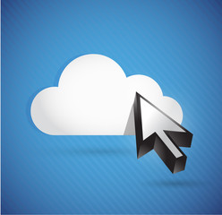 cloud and cursor. connection concept