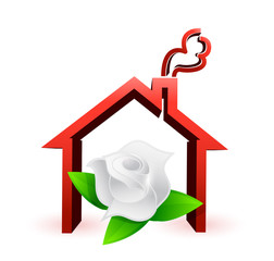 flower house illustration design graphic
