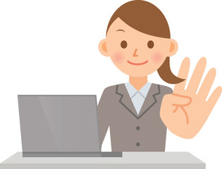 ビジネスウーマン　PC