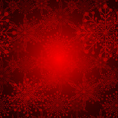 Naklejka na ściany i meble Abstract Red Christmas Snowflake Background