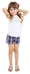Little girl posing isolated on white