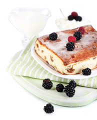 Cheese casserole with raisins