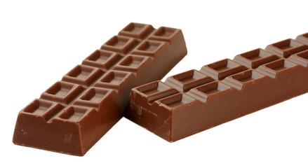 Two delicious chocolate isolated on white