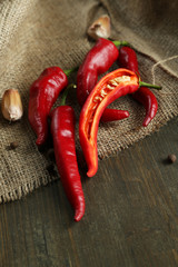 Red hot chili peppers  and garlic,