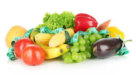 Fresh vegetables isolated on white