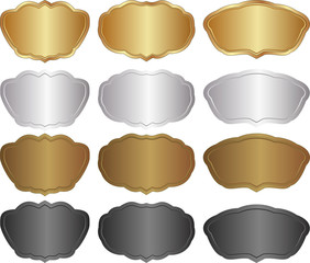 metallic banners - gold, silver, brown, black