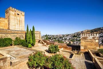 Fototapeta na wymiar Ancient arabic fortress of Alhambra and Albaicin, Granada.