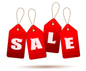Obraz na płótnie Canvas Sale tags. Concept of discount shopping. Vector.
