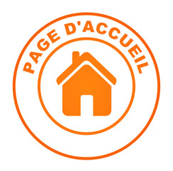 page d'accueil sur bouton web rond orange