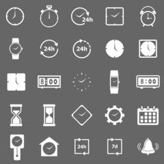Time icons on gray background
