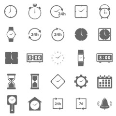 Time icons on white background