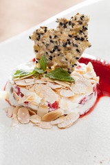 dessert with almond