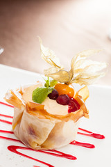 dessert with berries