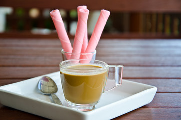 coffee and wafer roll