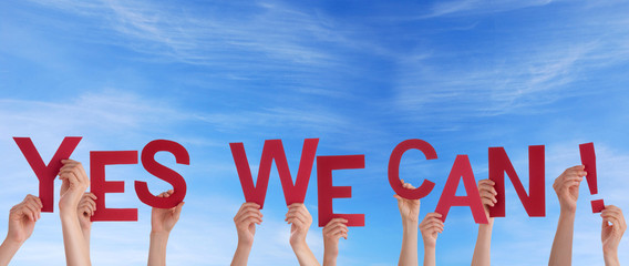Hands Holding Yes We Can in the Sky © Nelos