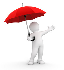 Man with Umbrella (clipping path included)