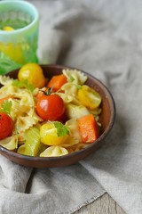 pasta with tomato and pumpkin